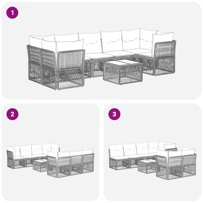 Set Divano da Giardino 12 pcs Grigio polyrattan | homemem39