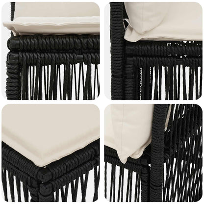 Set Divano da Giardino 8 pcs Nero polyrattan | homemem39