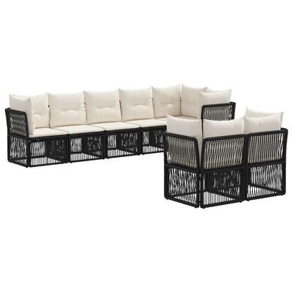 Set Divano da Giardino 8 pcs Nero polyrattan | homemem39