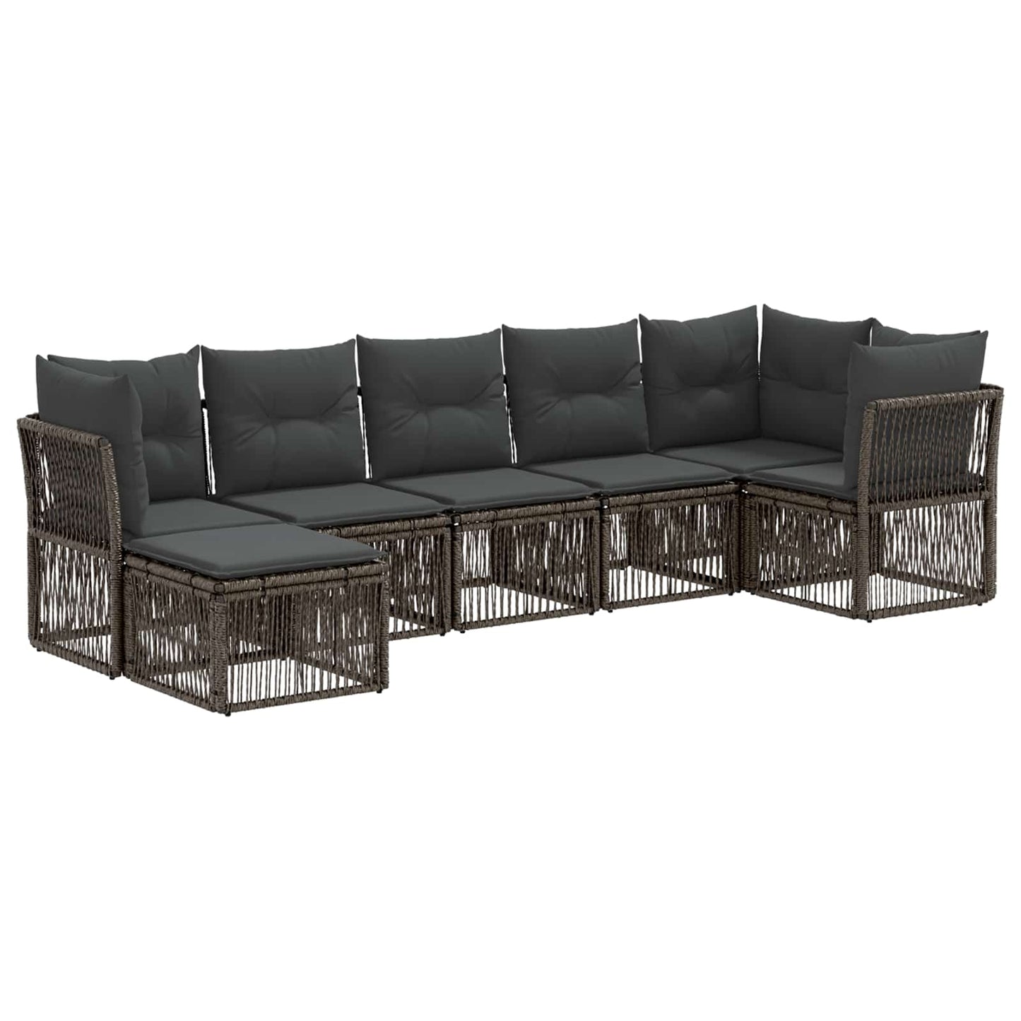 Set Divano da Giardino 7 pcs Grigio polyrattan | homemem39