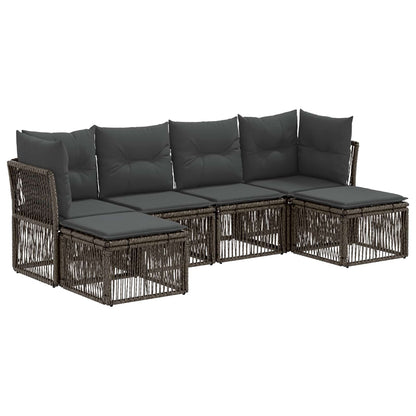 Set Divano da Giardino 6 pcs Grigio polyrattan | homemem39