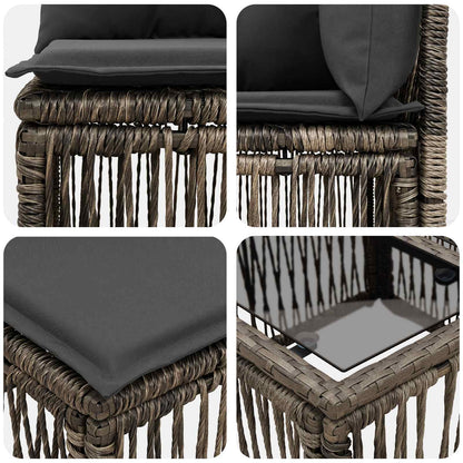 Set Divano da Giardino 7 pcs Grigio polyrattan | homemem39