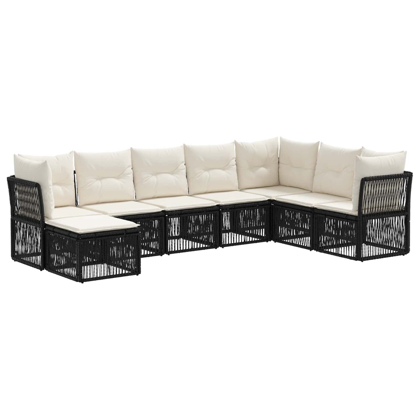Set Divano da Giardino 8 pcs Nero polyrattan | homemem39