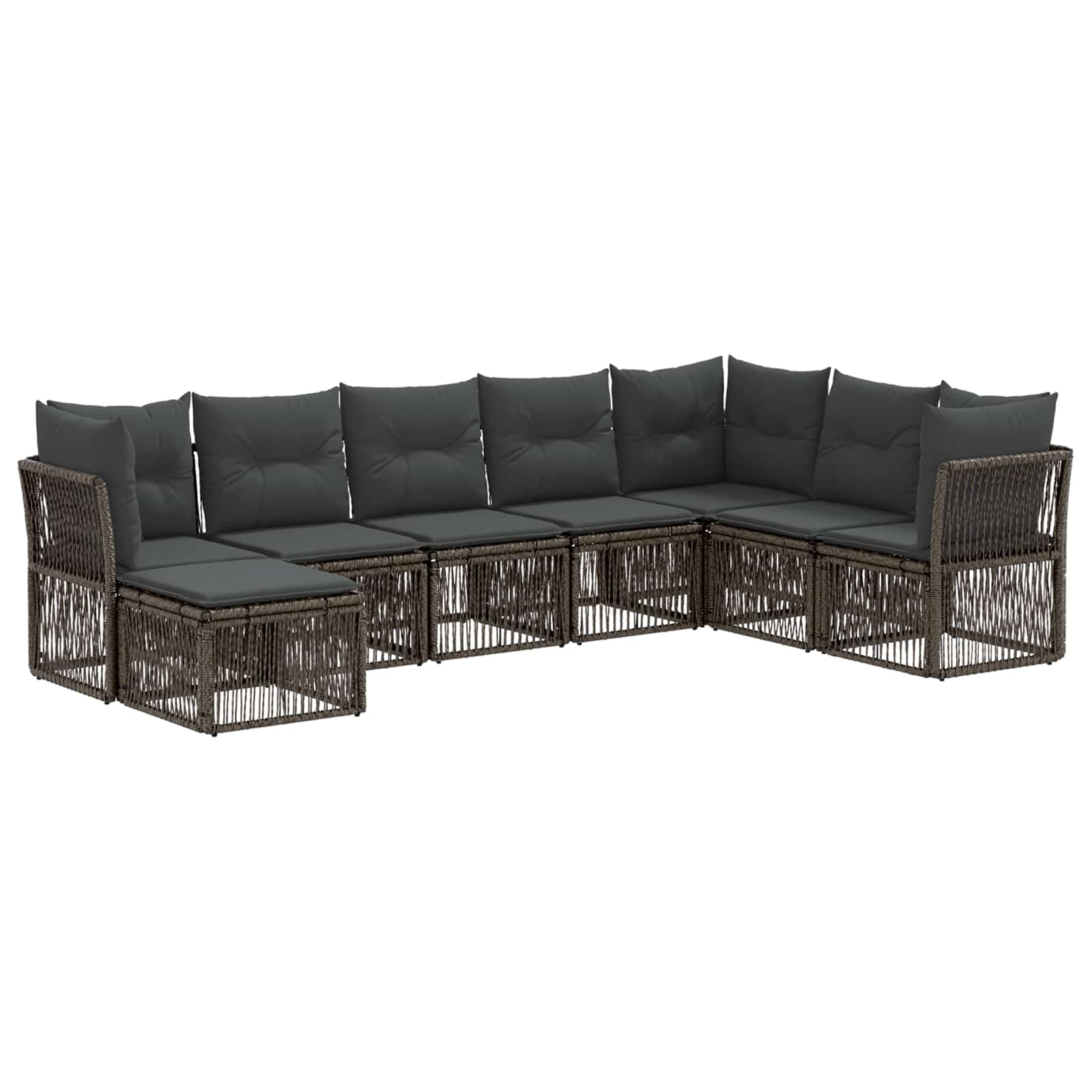 Set Divano da Giardino 8 pcs Grigio polyrattan | homemem39