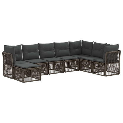 Set Divano da Giardino 8 pcs Grigio polyrattan | homemem39