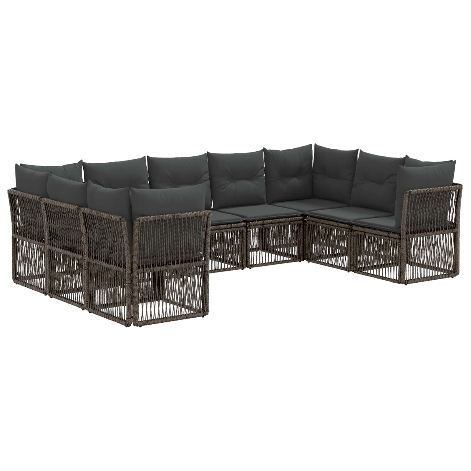 Set Divano da Giardino 9 pcs Grigio polyrattan | homemem39