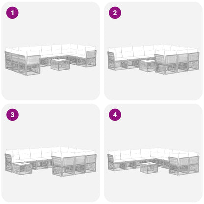 Set Divano da Giardino 11 pcs Beige polyrattan | homemem39