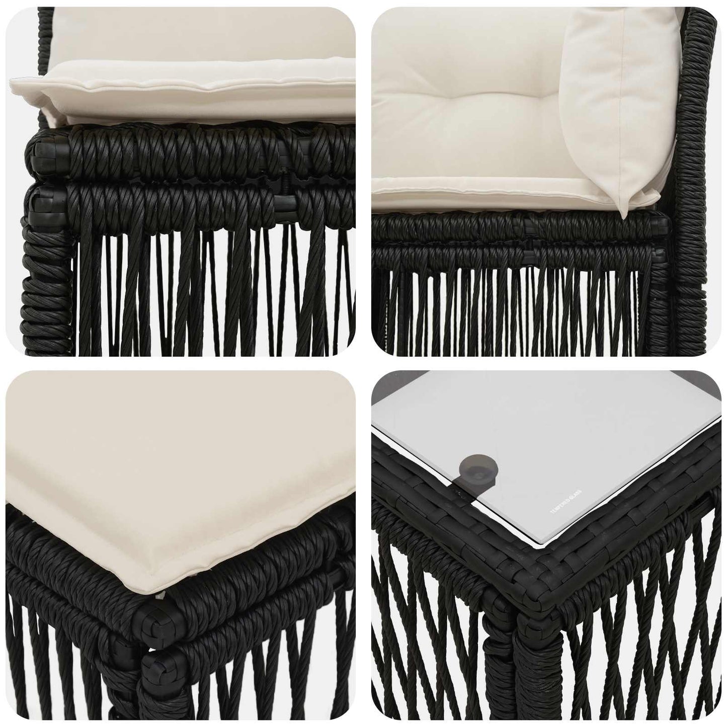Set Divano da Giardino 10 pcs Nero polyrattan | homemem39