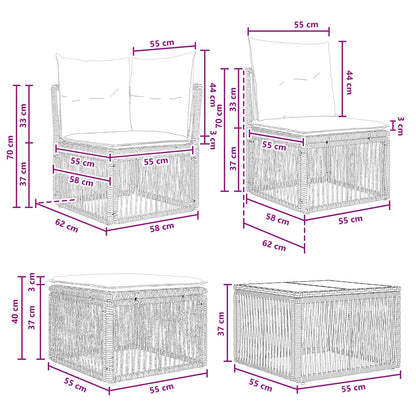 Set Divano da Giardino 11 pcs Grigio polyrattan | homemem39