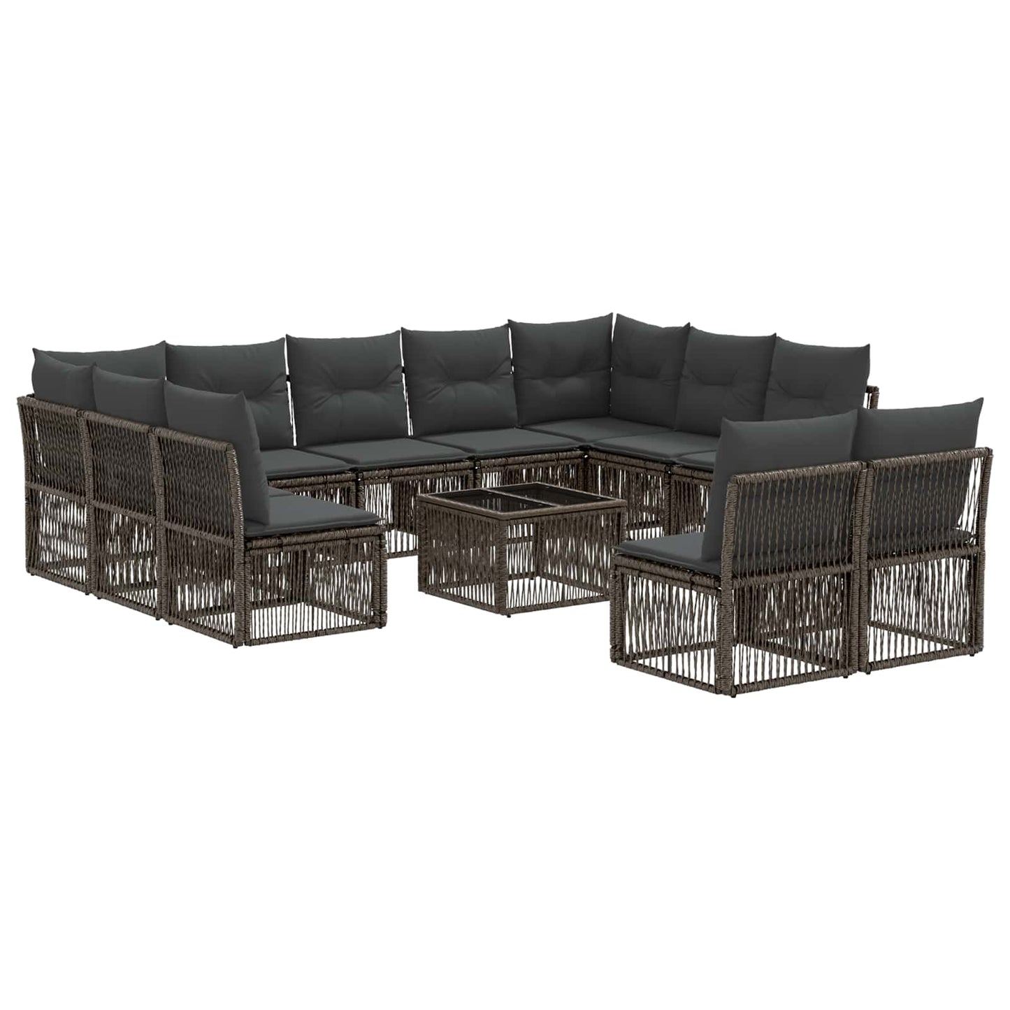 Set Divano da Giardino 12 pcs Grigio polyrattan | homemem39