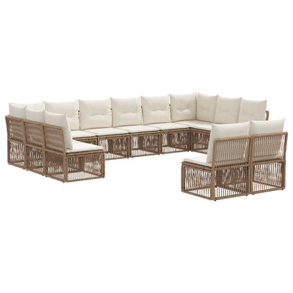 Set Divano da Giardino 12 pcs Beige polyrattan | homemem39