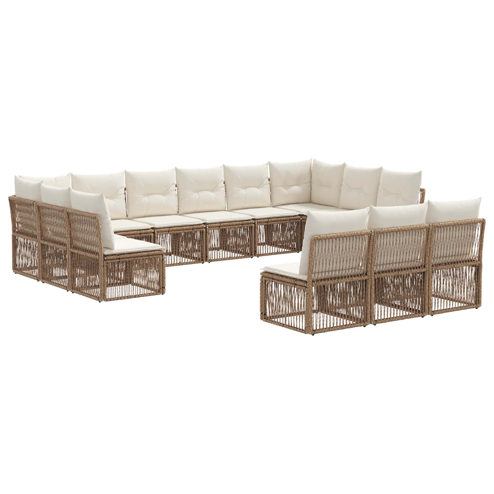 Set Divano da Giardino 13 pcs Beige polyrattan | homemem39