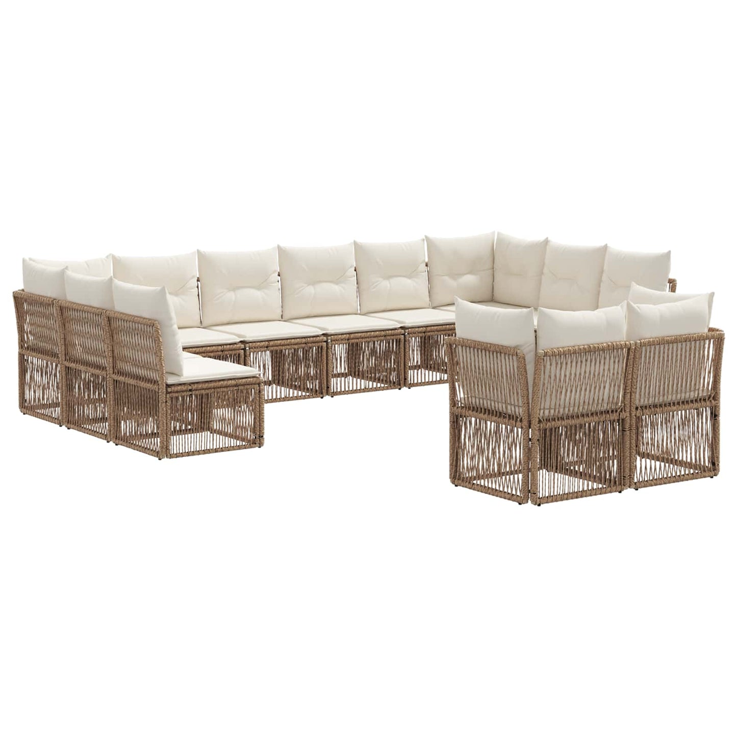 Set Divano da Giardino 12 pcs Beige polyrattan | homemem39