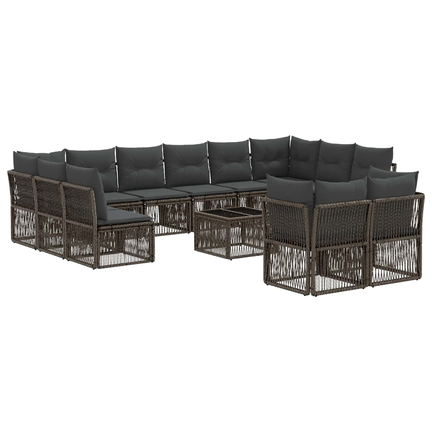 Set Divano da Giardino 13 pcs Grigio polyrattan | homemem39