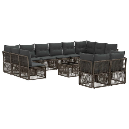Set Divano da Giardino 13 pcs Grigio polyrattan | homemem39
