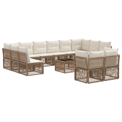 Set Divano da Giardino 13 pcs Beige polyrattan | homemem39