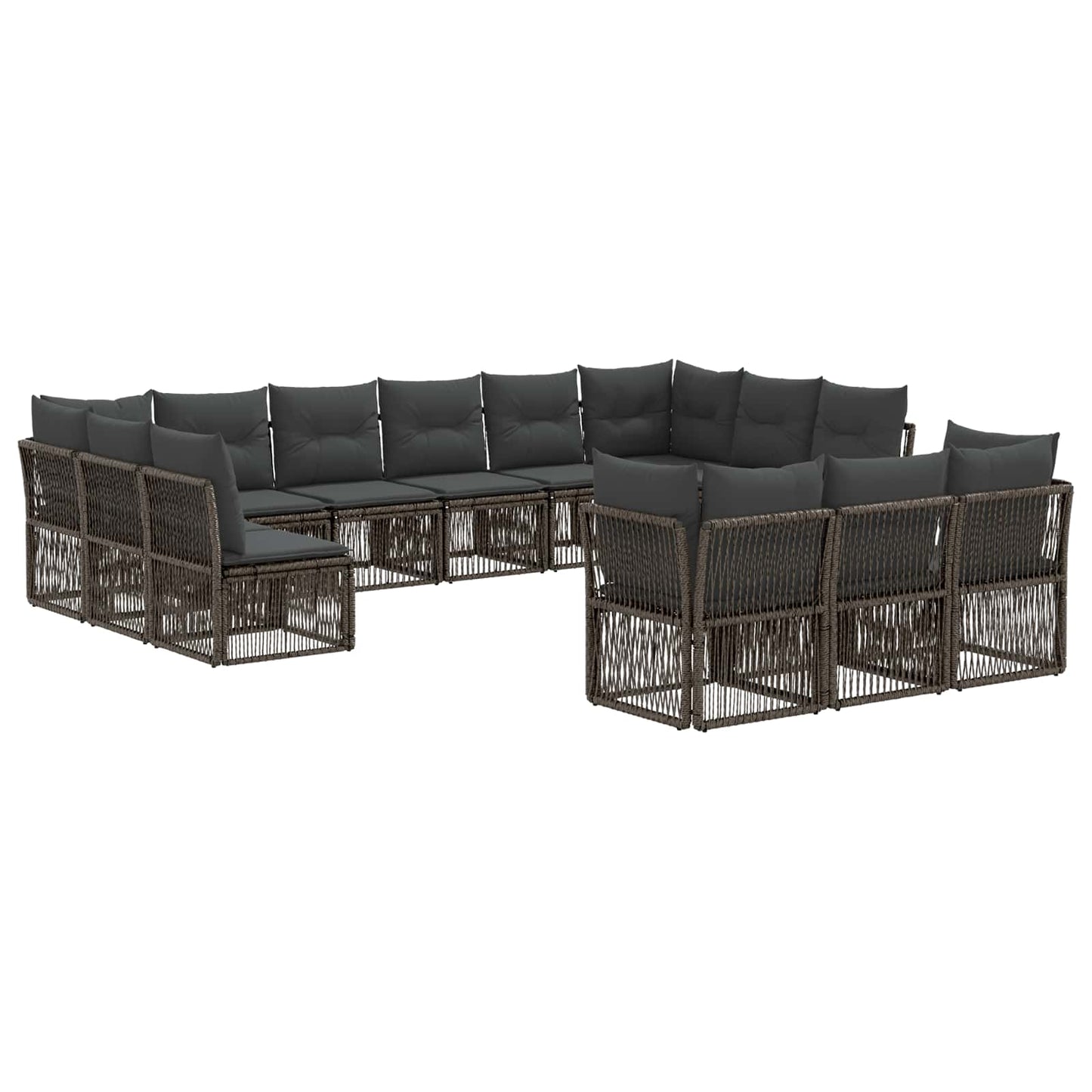 Set Divano da Giardino 13 pcs Grigio polyrattan | homemem39