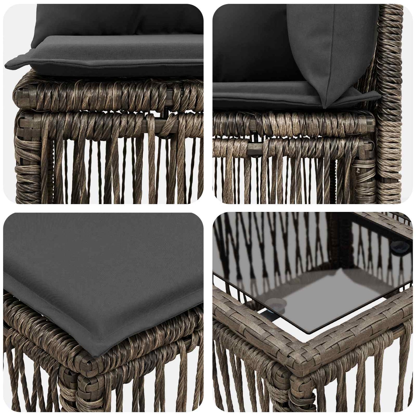 Set Divano da Giardino 14 pcs Grigio polyrattan | homemem39