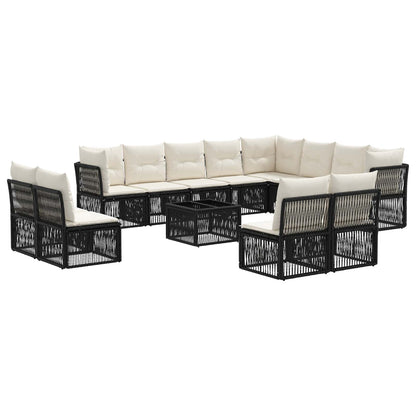 Set Divano da Giardino 13 pcs Nero polyrattan | homemem39