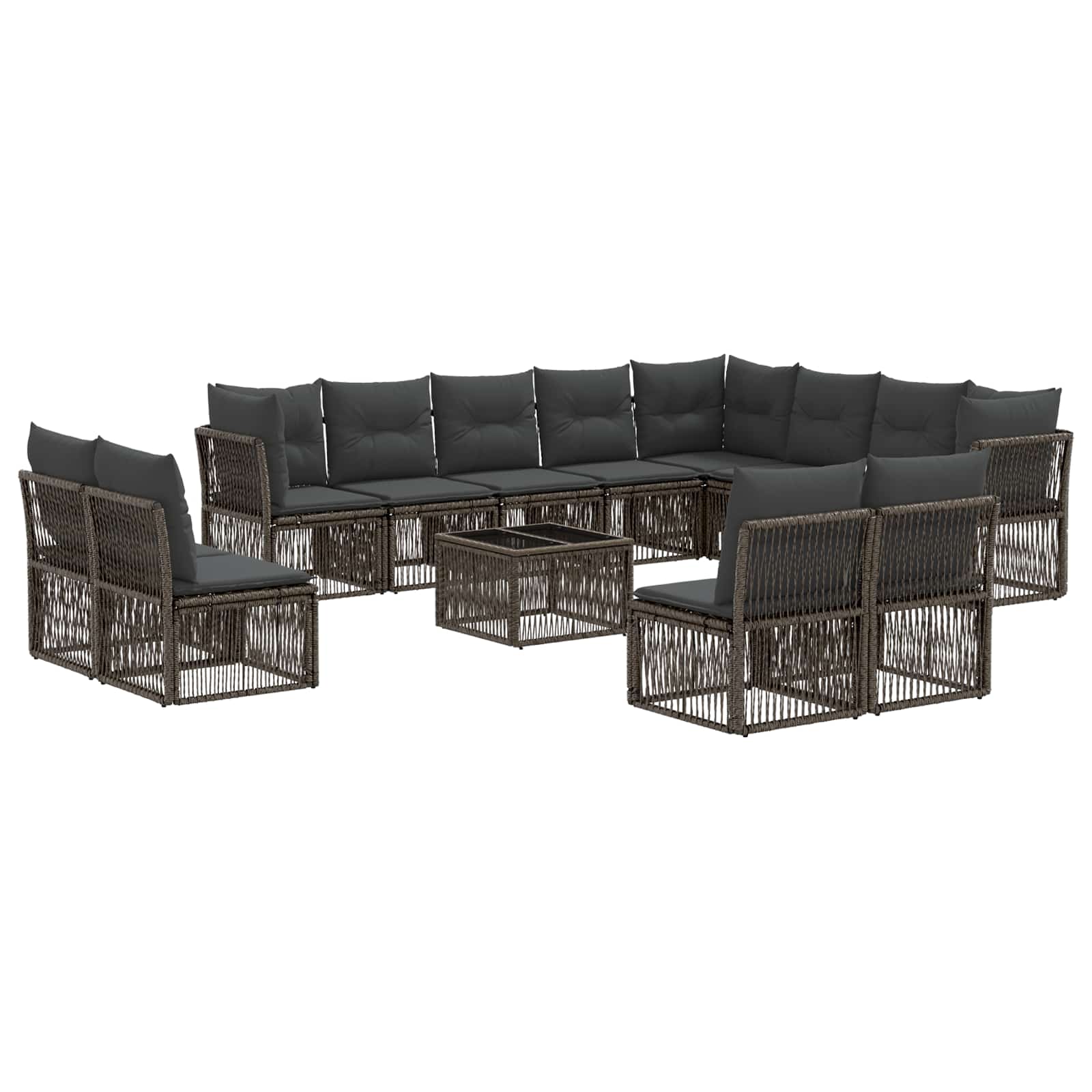 Set Divano da Giardino 13 pcs Grigio polyrattan | homemem39