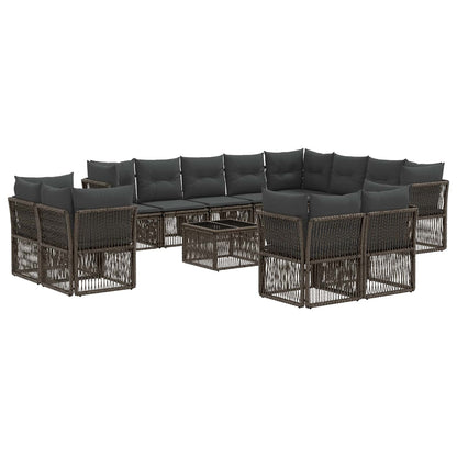 Set Divano da Giardino 13 pcs Grigio polyrattan | homemem39