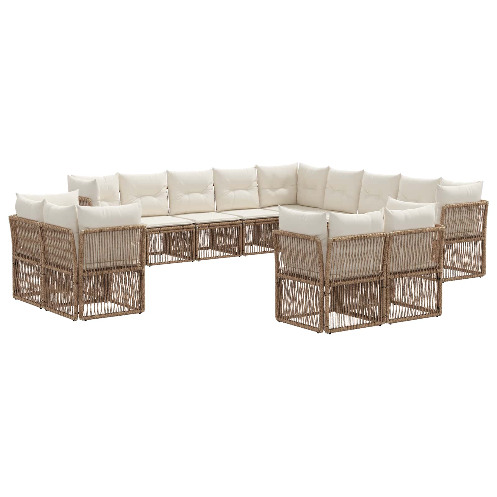 Set Divano da Giardino 13 pcs Beige polyrattan | homemem39