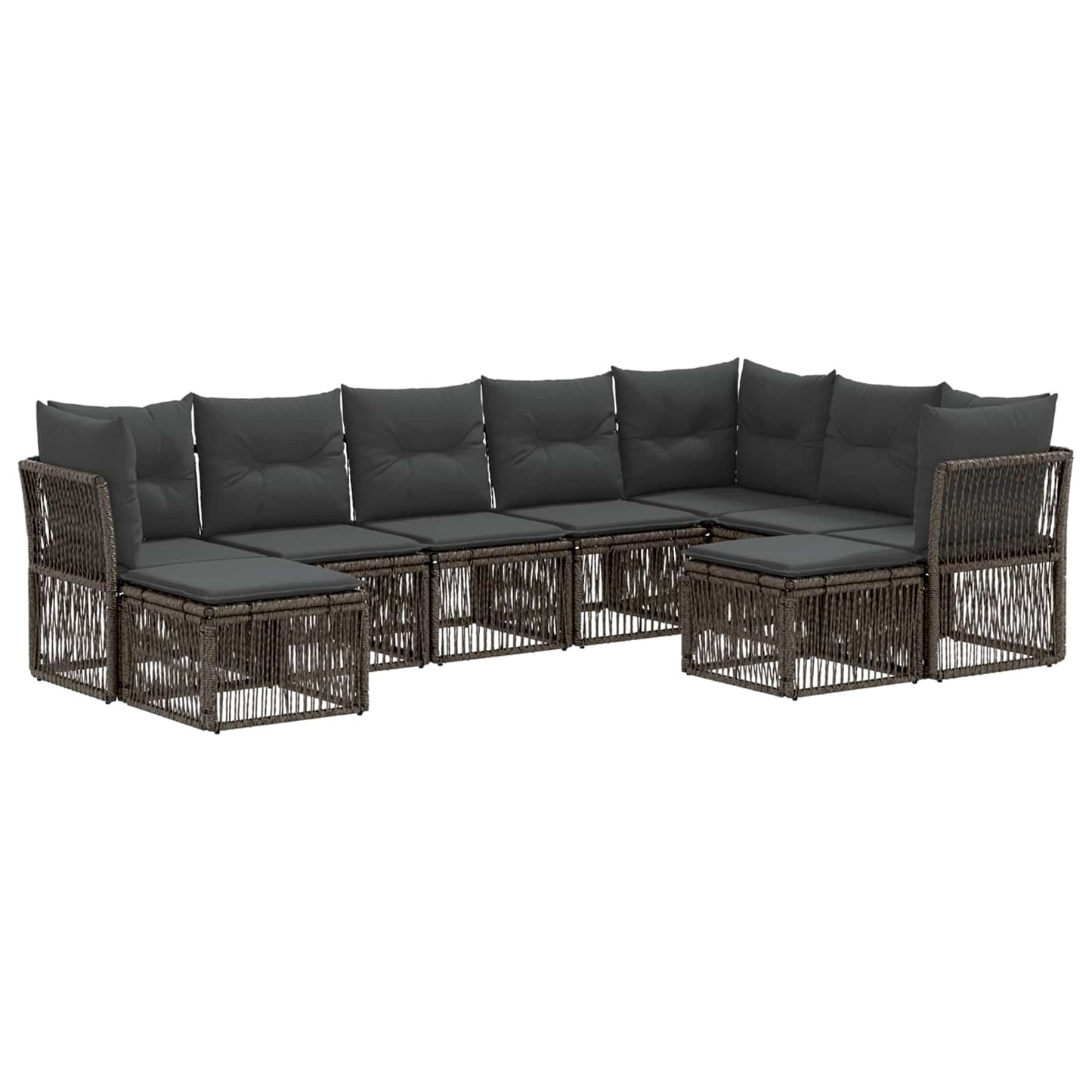 Set Divano da Giardino 9 pcs Grigio polyrattan | homemem39