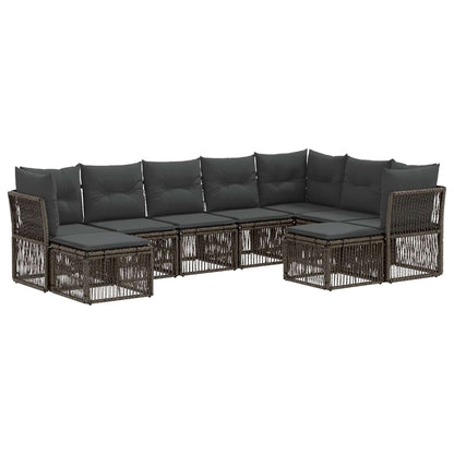 Set Divano da Giardino 9 pcs Grigio polyrattan | homemem39