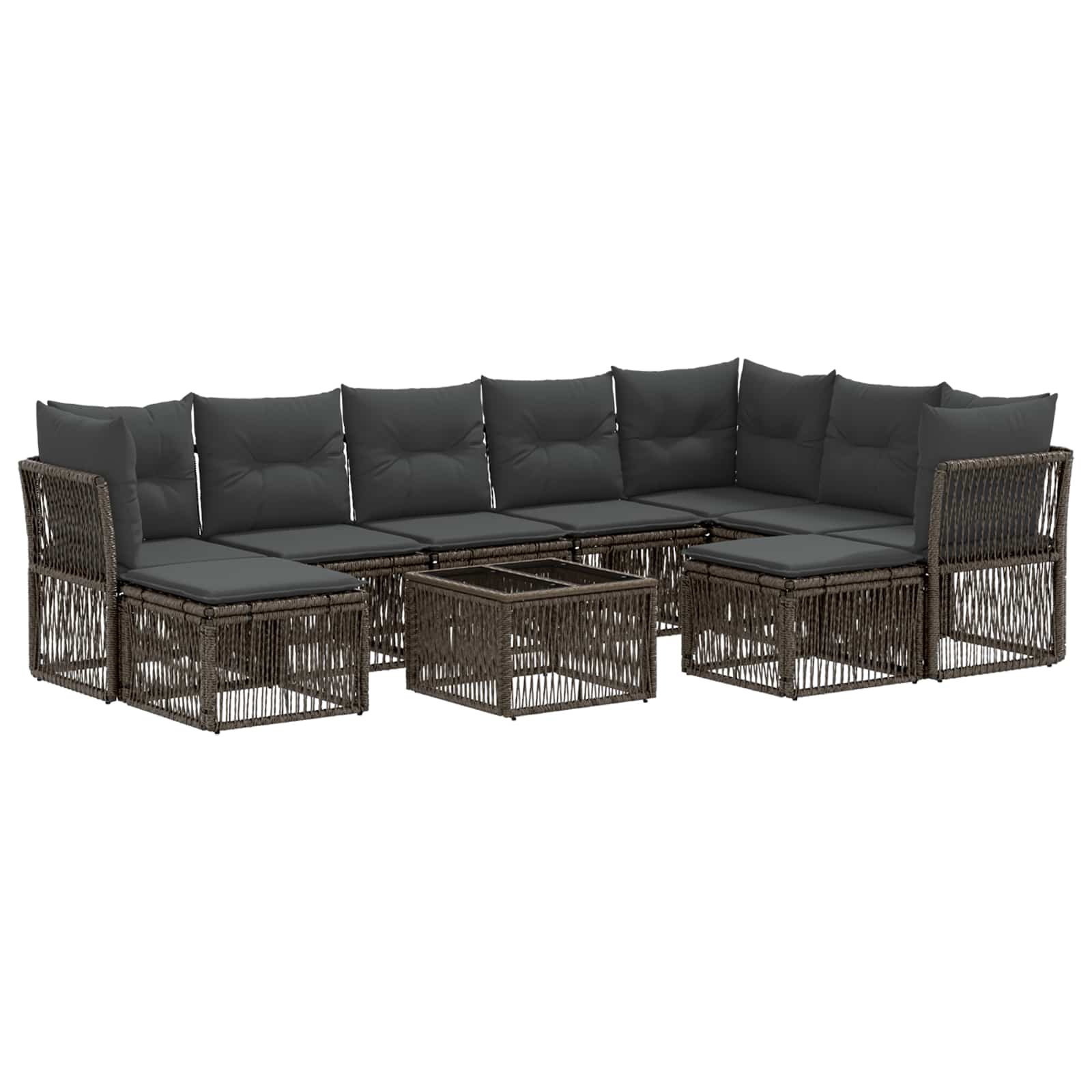Set Divano da Giardino 10 pcs Grigio polyrattan | homemem39