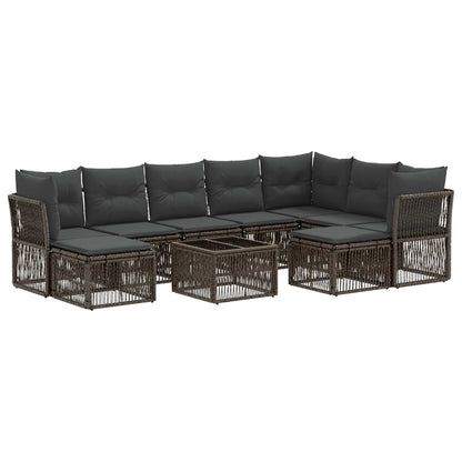 Set Divano da Giardino 10 pcs Grigio polyrattan | homemem39