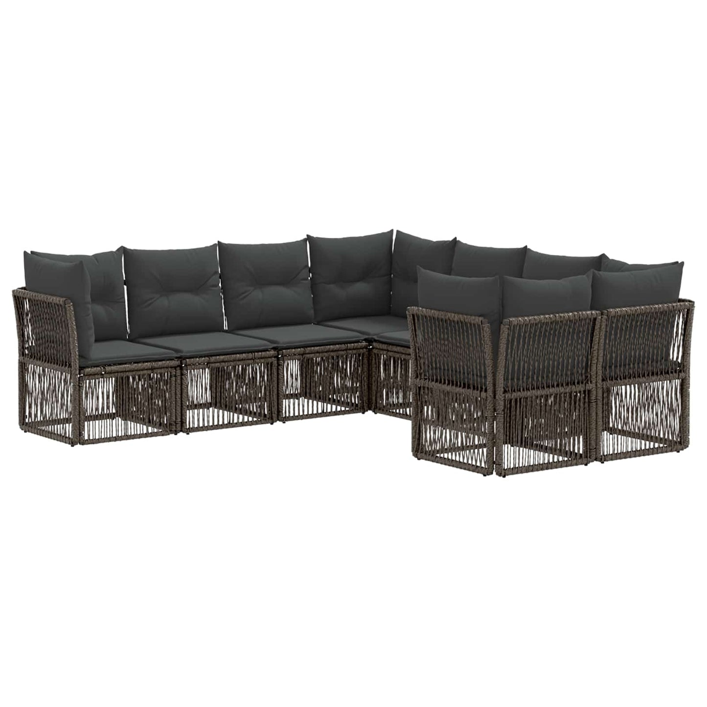 Set Divano da Giardino 8 pz 8-Numero di posti Grigio polyrattan | homemem39