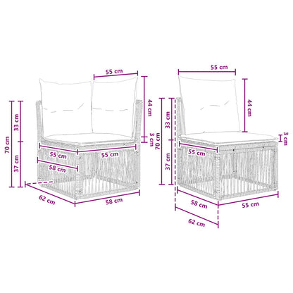 Set Divano da Giardino 8 pz 8-Numero di posti Grigio polyrattan | homemem39