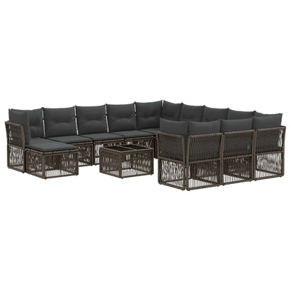 Set Divano da Giardino 13 pcs Grigio polyrattan | homemem39