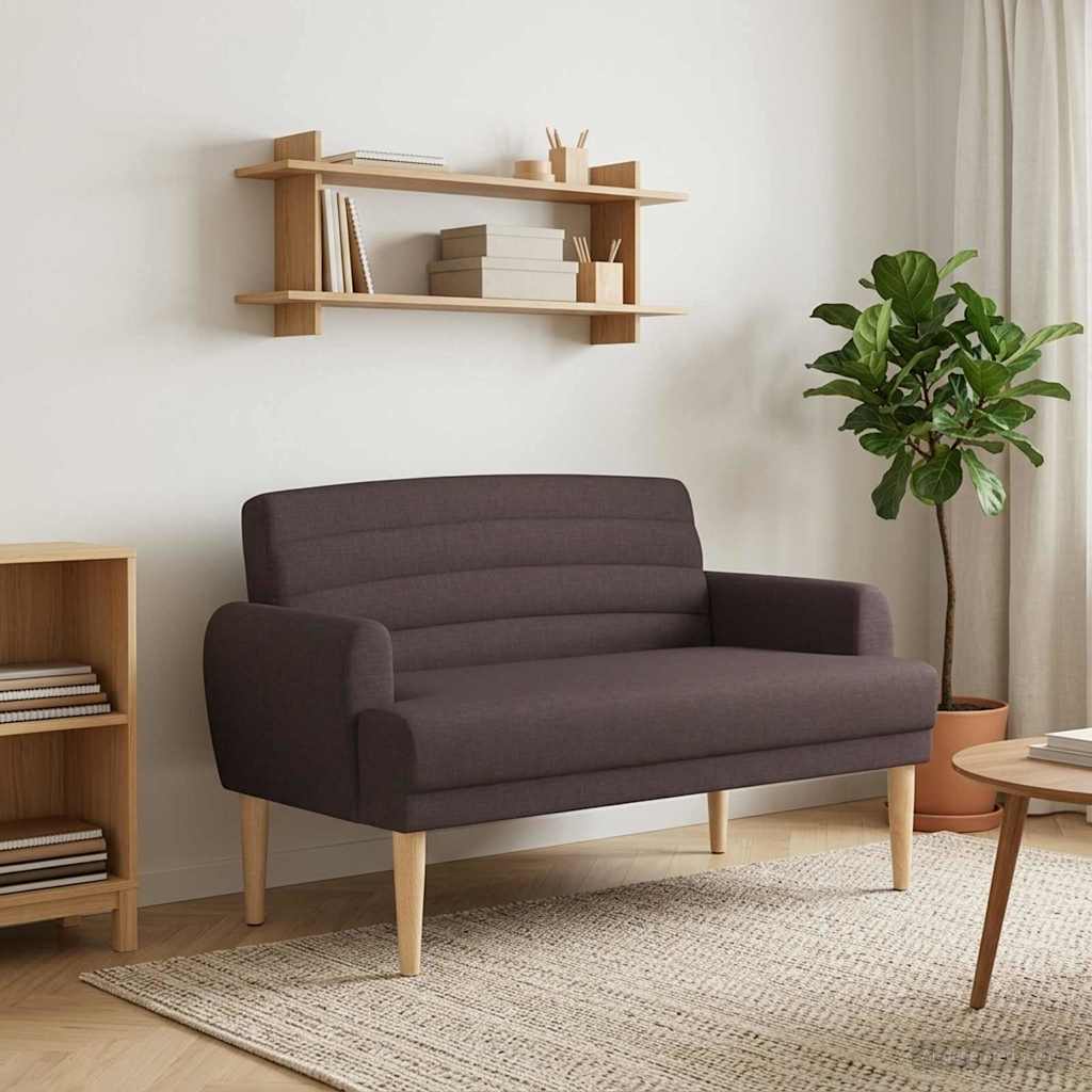 Loveseat con bottoni imbottiti Marrone Scuro 116 x 67 x 80 cm