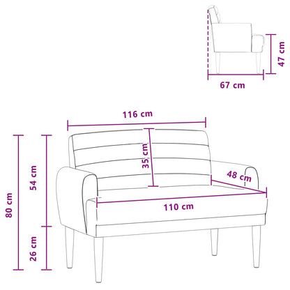 Loveseat con bottoni imbottiti Marrone Scuro 116 x 67 x 80 cm