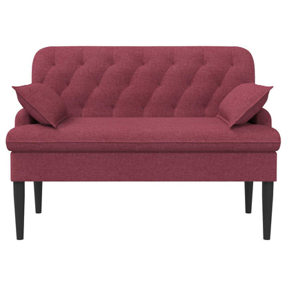Loveseat con bottoni imbottiti Rosso Vino 111 x 68 x 80 cm | homemem39