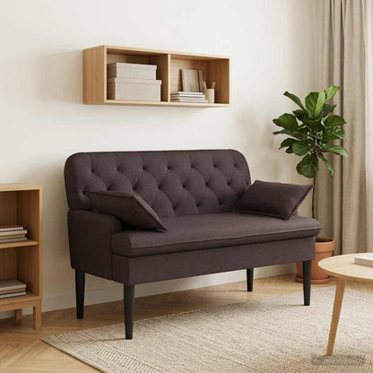 Loveseat con bottoni imbottiti Marrone Scuro 111 x 68 x 80 cm | homemem39