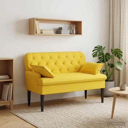 Loveseat con bottoni imbottiti Giallo Chiaro 111 x 68 x 80 cm | homemem39