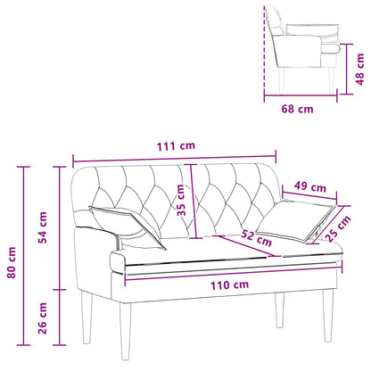 Loveseat con bottoni imbottiti Giallo Chiaro 111 x 68 x 80 cm | homemem39