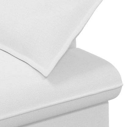 Loveseat con bottoni imbottiti Bianco 111 x 68 x 80 cm Tessuto | homemem39