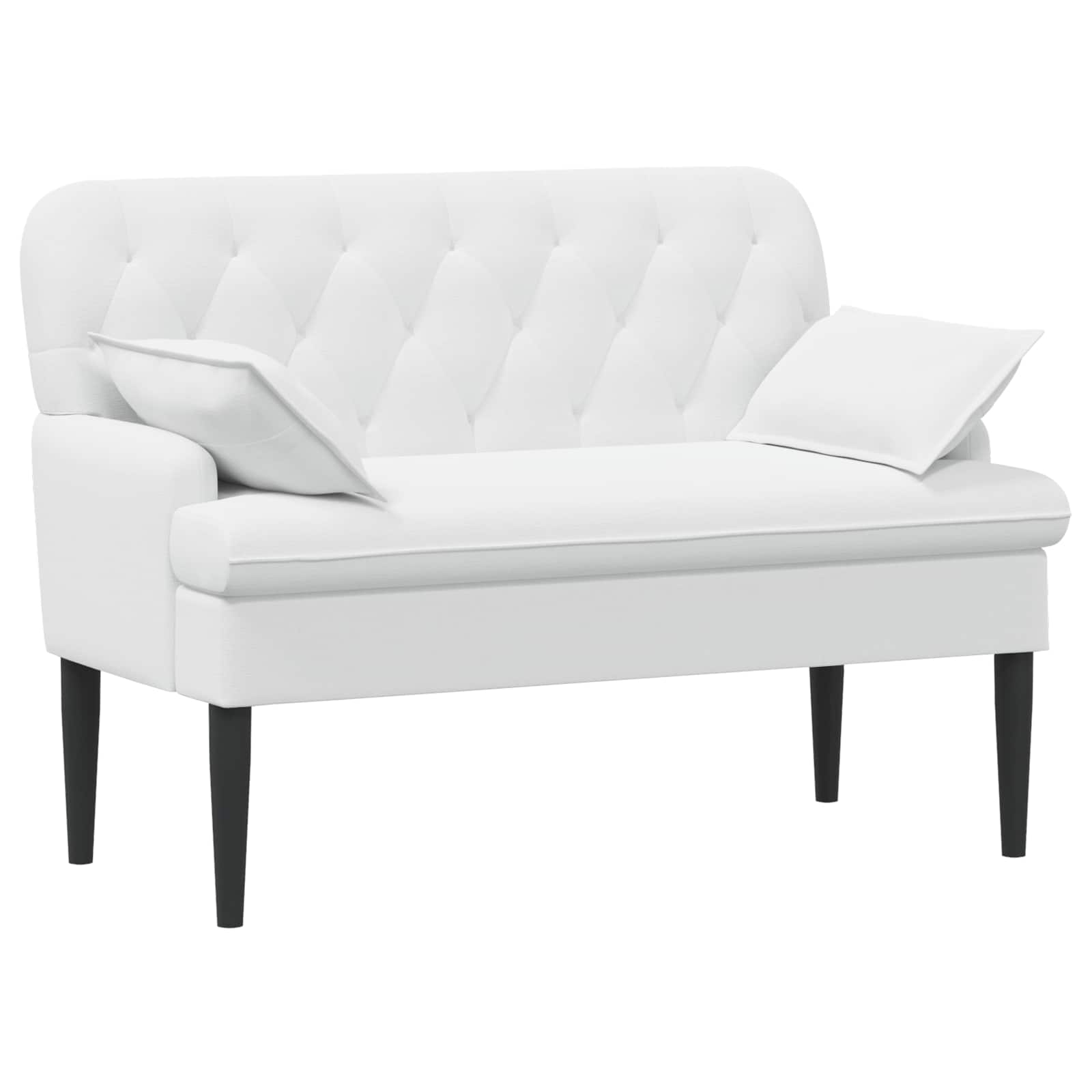 Loveseat con bottoni imbottiti Bianco 111 x 68 x 80 cm Tessuto | homemem39