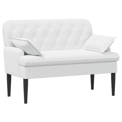 Loveseat con bottoni imbottiti Bianco 111 x 68 x 80 cm Tessuto | homemem39