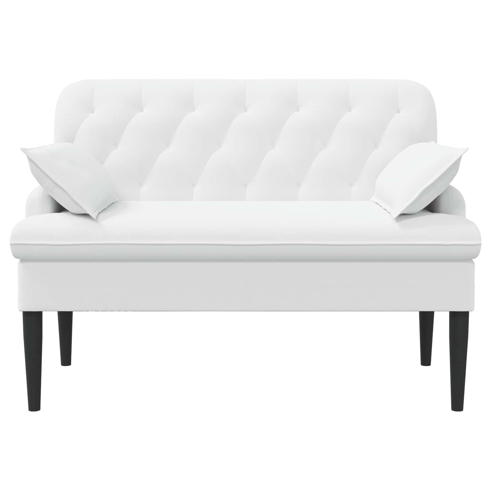 Loveseat con bottoni imbottiti Bianco 111 x 68 x 80 cm Tessuto | homemem39