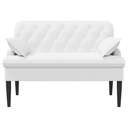 Loveseat con bottoni imbottiti Bianco 111 x 68 x 80 cm Tessuto | homemem39