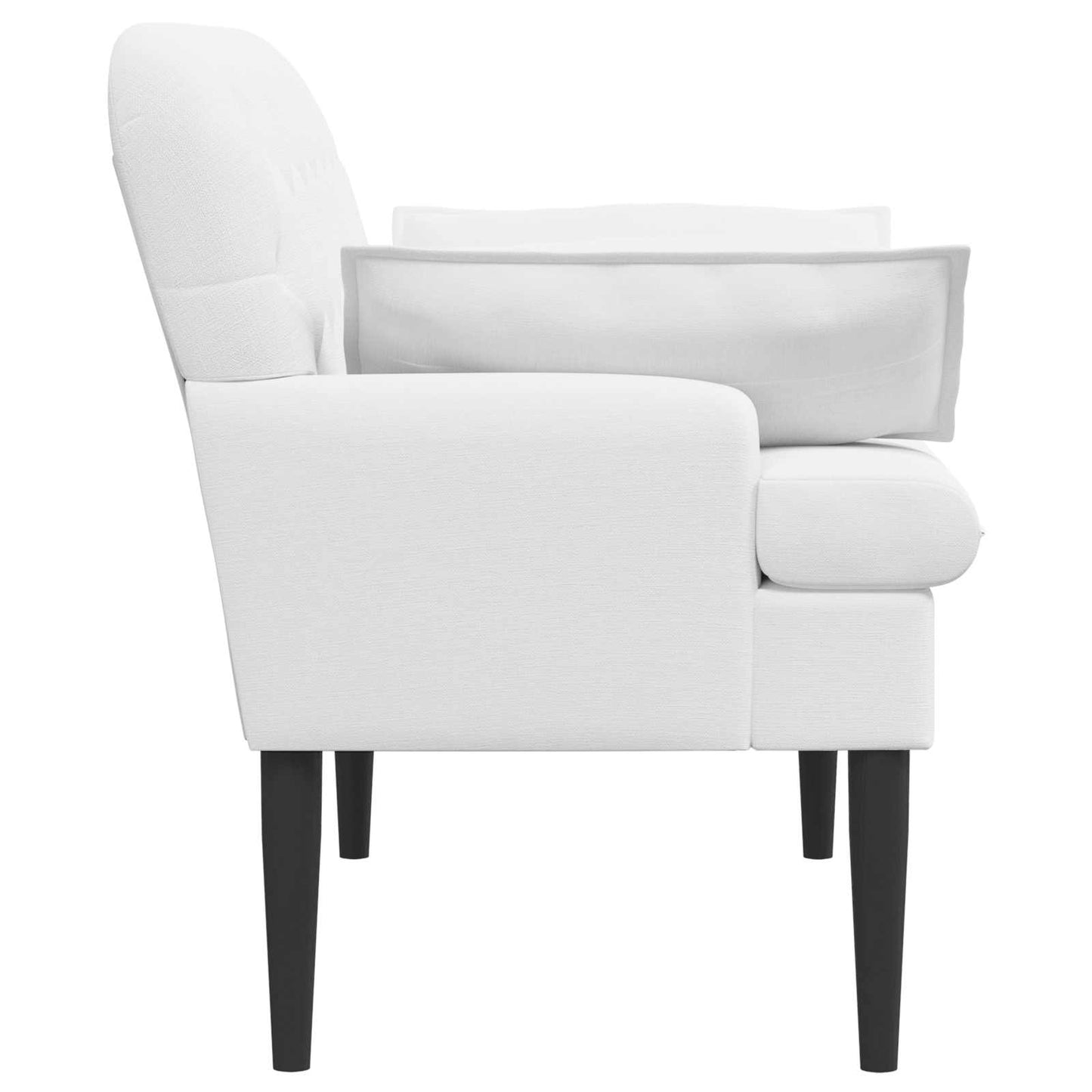Loveseat con bottoni imbottiti Bianco 111 x 68 x 80 cm Tessuto | homemem39