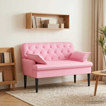 Loveseat con bottoni imbottiti Rosa 111 x 68 x 80 cm Tessuto | homemem39