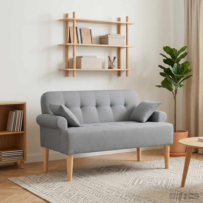 Loveseat con bottoni imbottiti Grigio Chiaro 120 x 65 x 79 cm | homemem39