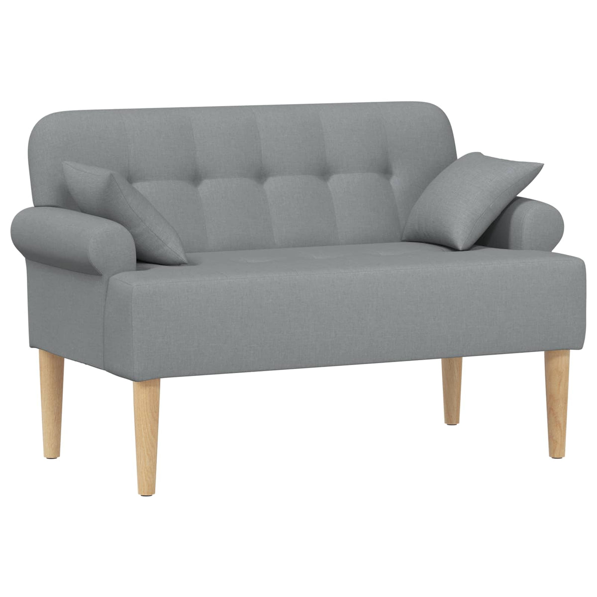 Loveseat con bottoni imbottiti Grigio Chiaro 120 x 65 x 79 cm | homemem39