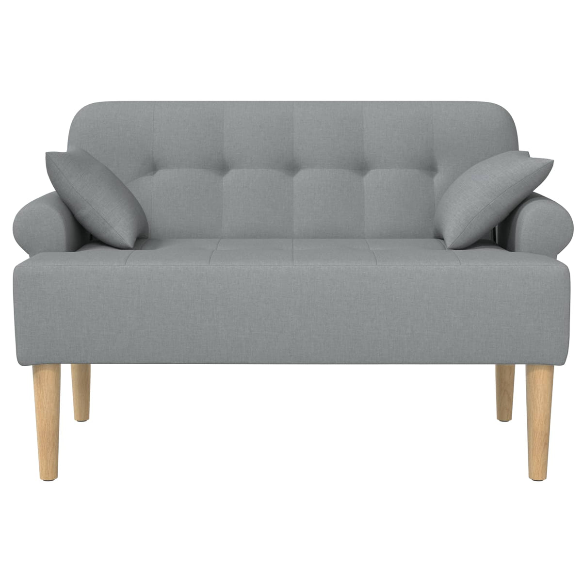 Loveseat con bottoni imbottiti Grigio Chiaro 120 x 65 x 79 cm | homemem39