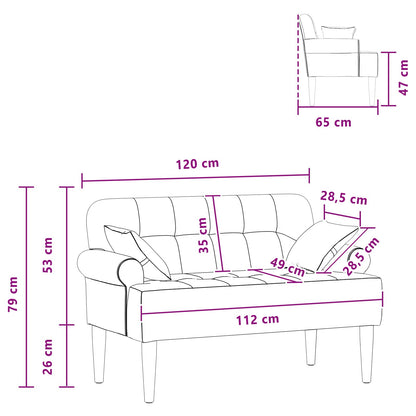 Loveseat con bottoni imbottiti Grigio Chiaro 120 x 65 x 79 cm | homemem39